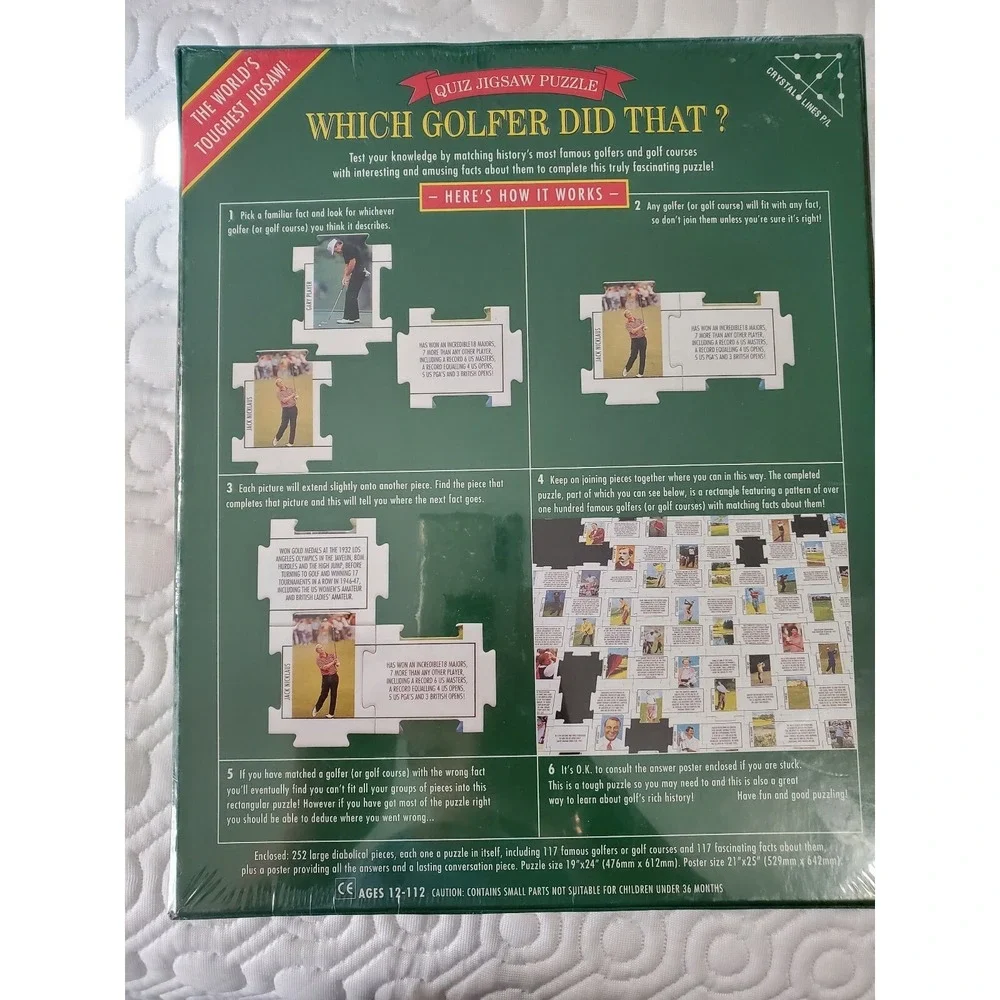 Which Golfer Did That Golf Quiz Jigsaw Puzzle Trivia Poster W/ Answers Difficult